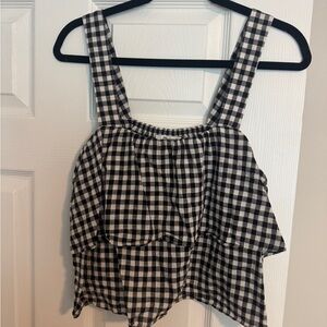 Madewell Black and White Checkered Women's Top